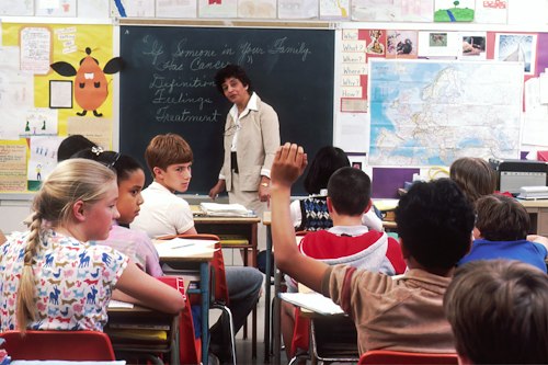 Students learning in class